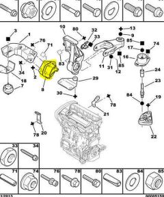 Βάση κινητήρα Γνήσιο Citroen Peugeot Xsara 307 1.6 1839E7 9638557080